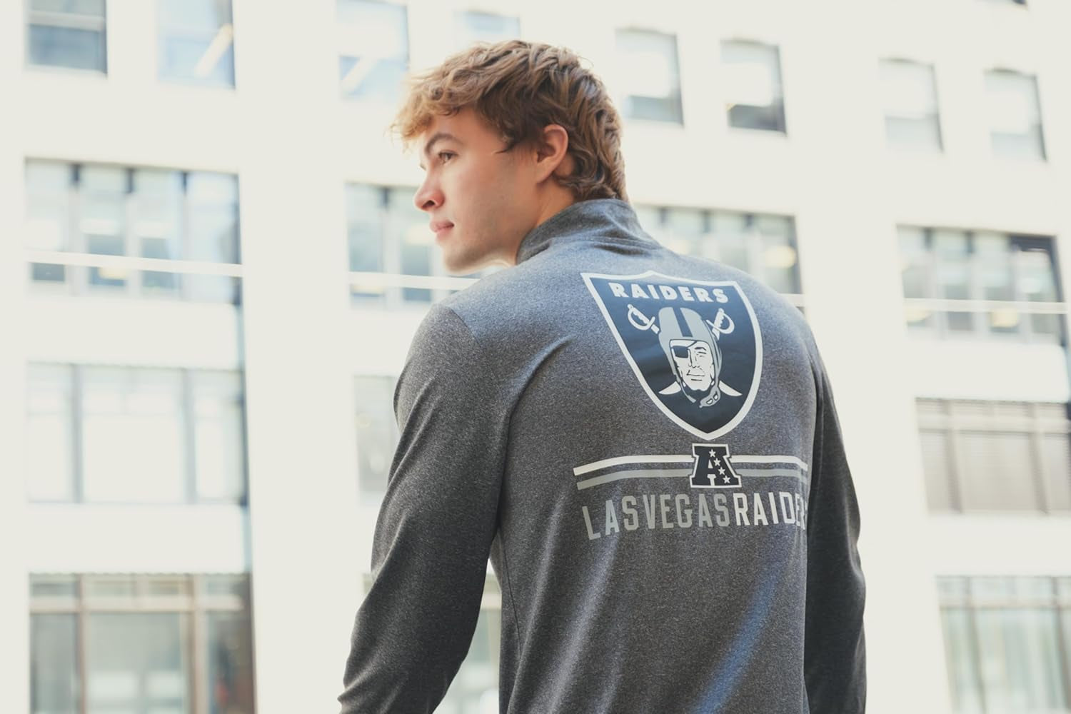 Men'S NFL Official Super Soft Quarter Zip Long Sleeve T-Shirt