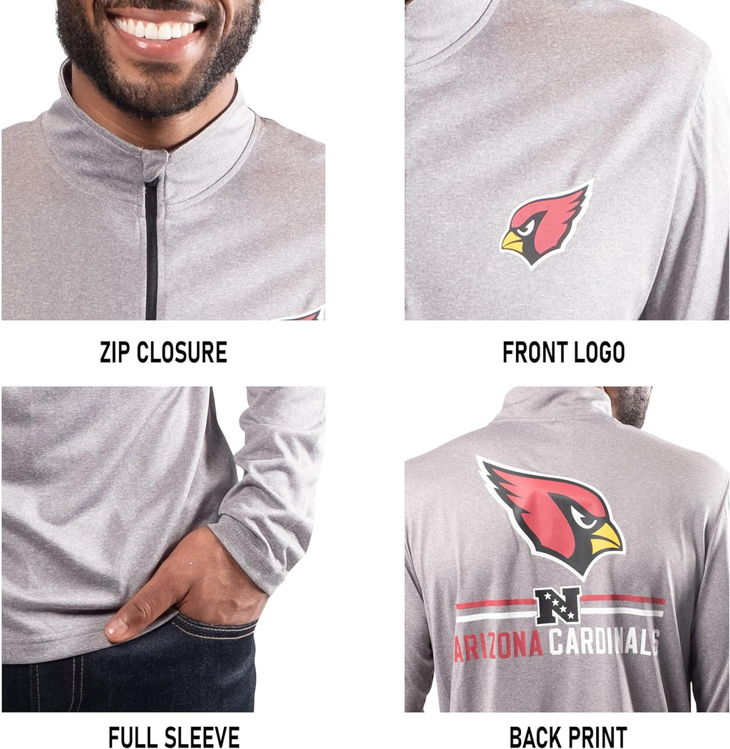 Men'S NFL Official Super Soft Quarter Zip Long Sleeve T-Shirt