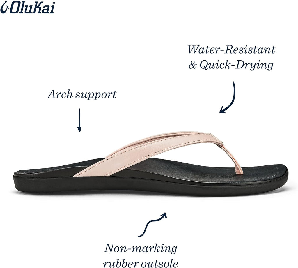 Ho'Opio Women'S Beach Sandals, Quick-Dry Flip-Flop Slides, Clean & Minimal Aesthetic, Water Resistant & Enhanced Traction, All-Day Comfort,