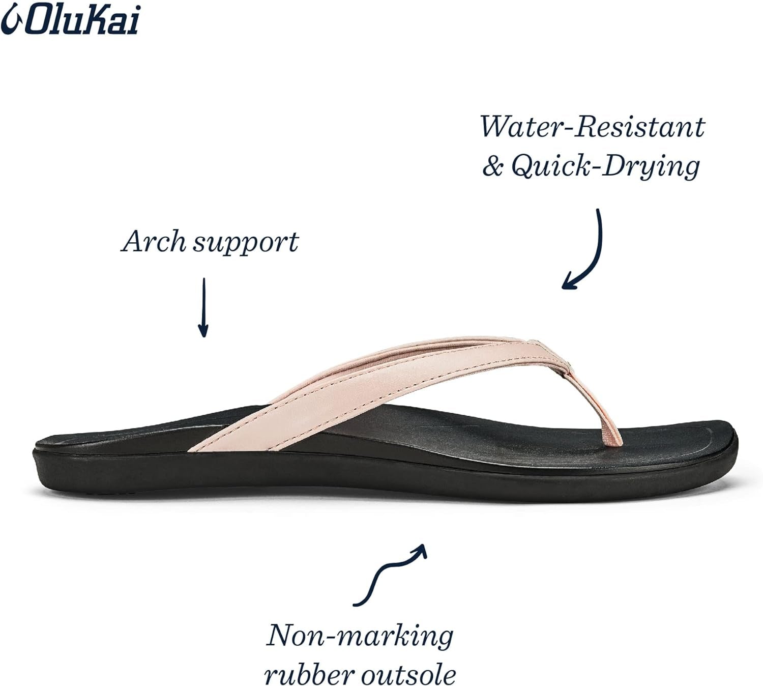 Ho'Opio Women'S Beach Sandals, Quick-Dry Flip-Flop Slides, Clean & Minimal Aesthetic, Water Resistant & Enhanced Traction, All-Day Comfort,